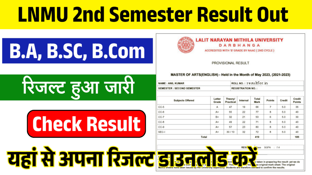 LNMU UG Semester 2 Result Out