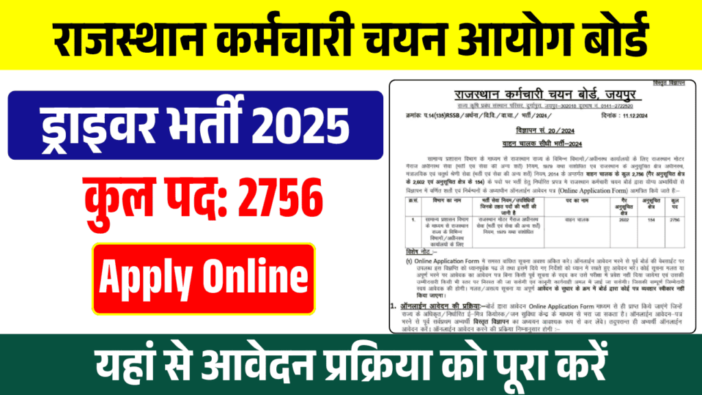 RSMSSB Driver Recruitment 2025