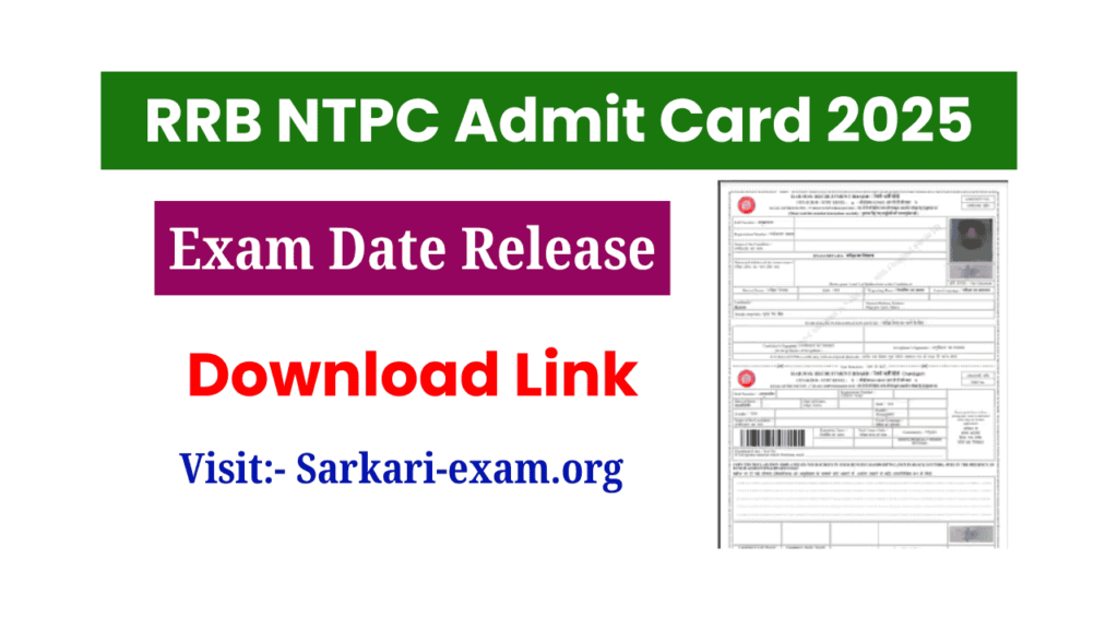 Railway RRB NTPC Admit Card 2025