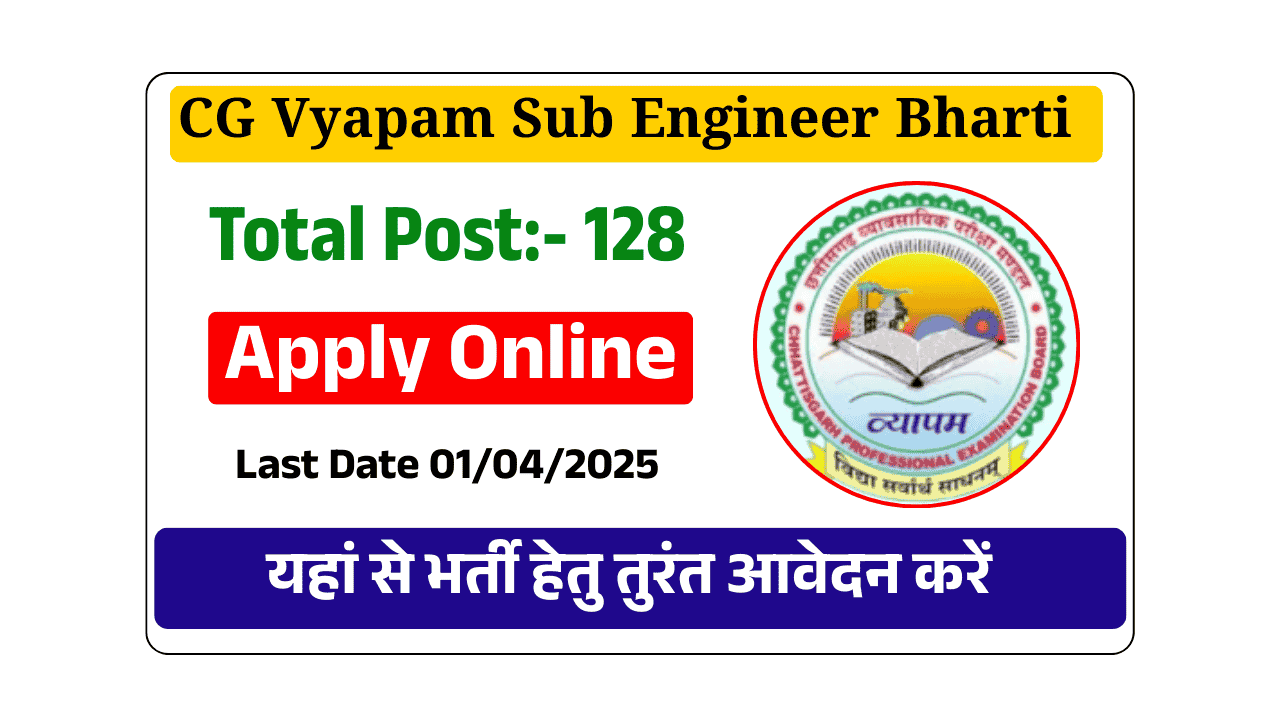 CG Vyapam Sub Engineer Recruitment 2025