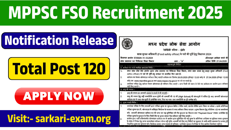 MPPSC FSO Recruitment 2025